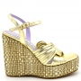 Platforms Women in gold leather