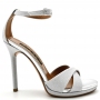 Women's sandals iridescent silver