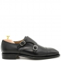Monks Men's in smooth black leather