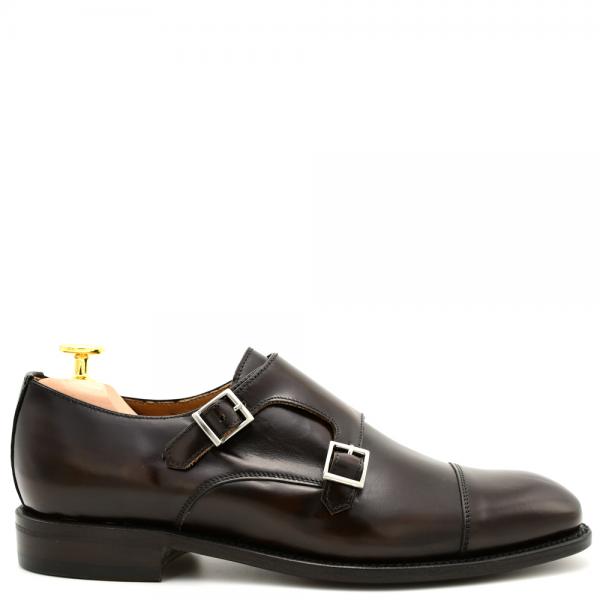 Monks Men's in black smooth leather