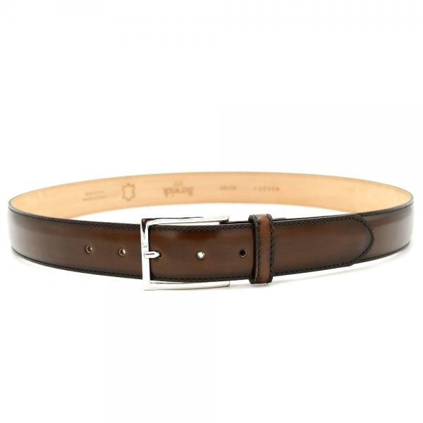 Men's belts in brown smooth leather