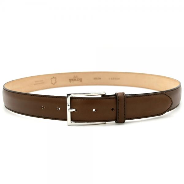 Men's belts in brown smooth leather