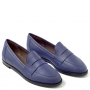 Loafers in blue leather