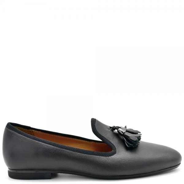 Women's Loafers in black nappa leather