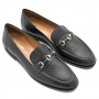 Women's loafers in black embossed leather