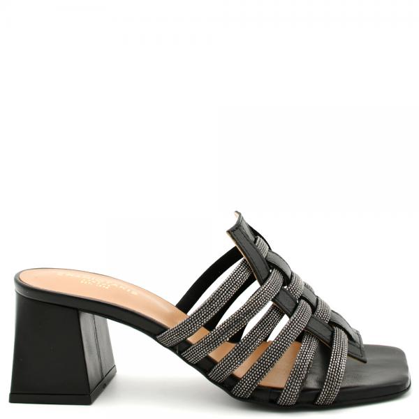 Women's Mules in black leather