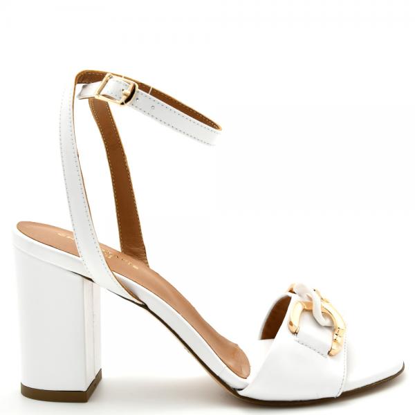 Sandals in white leather