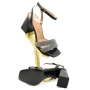 Women's sandals in black leather