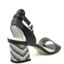 Sandals with special black heel