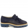 Women's loafers in blue suede leather
