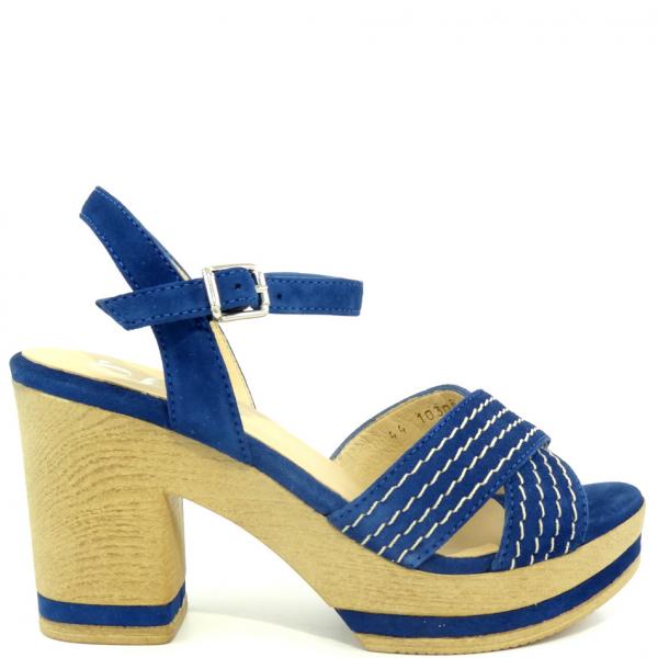 Blue suede sandals