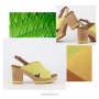 Suede yellow sandals