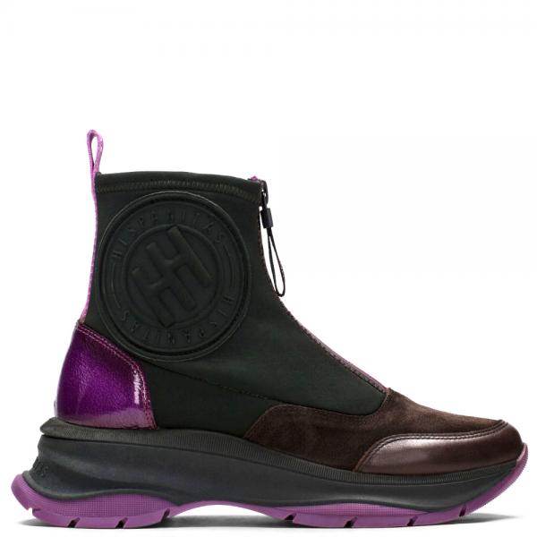 Women's alaska boots in forest-brown-magenta leather