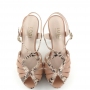 Nude sandals with snake skin