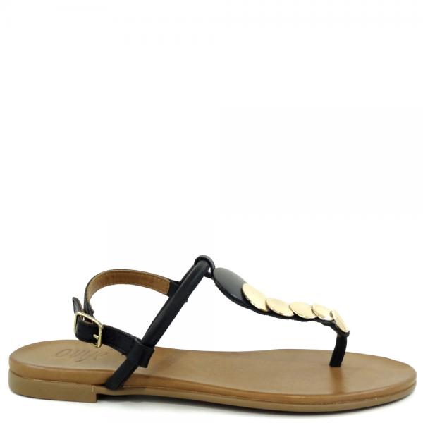 Sandals with metallic detail