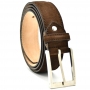 Men's belts in brown suede leather
