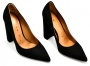 Suede heels in black leather