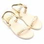 Women's sandals with knitted straps