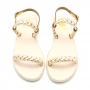 Women's sandals with knitted straps